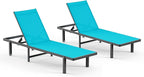Aluminum Outdoor Lounge Chairs Set of 2, Pool Lounge Chairs - Image 8