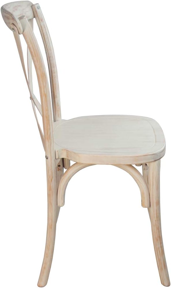 EMMA + OLIVER Lime Wash X-Back Chair - Image 4