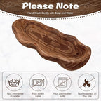 Nuogo 16 Inch Wooden Wavy Edge Dough Bowl Supplies, Brown - Image 3