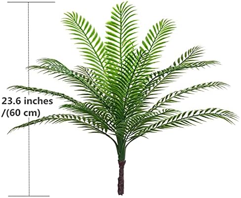 CATTREE Fake Tropical Palm Plant, 2 Pack Artificial Plastic Tree Plants Faux Greenery Leaves Shrubs Boston Fern Bushe for Indoor Outdoor Modern Decoration in Pot for Home Garden Office Wedding Décor - Image 5