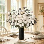 12 Pcs Realistic Fall Flowers Fake Mums with Vase, Full Silk Pompon Bulk - Image 4