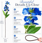 12 Pcs Artificial Iris Flowers, Faux Iris Purple Flowers 31.5", Real Touch Long Stems Fake Blue Silk Iris Bouquets Stems for Home Vases Living Room Centerpieces Wedding Floral Decoration - Image 2
