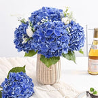 6 Pcs Real Touch Hydrangea Artificial Flowers, 21" Fake Flowers, Dark Blue - Image 6