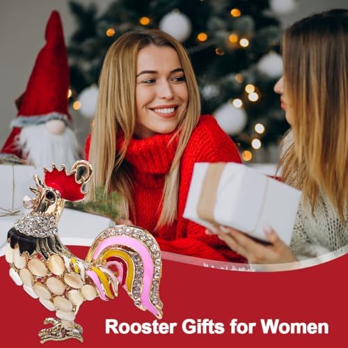 Chicken Ornaments for Christmas Tree, Rooster Ornament, Metal Rooster with Rhinestone Decor - Funny Chicken Gifts for Women, Chickens Lady Themed Chicken Lovers Owner Gifts - Image 2