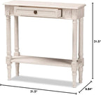 Baxton Studio Ariella Country Cottage Farmhouse Whitewashed 1-Drawer Console - Image 3