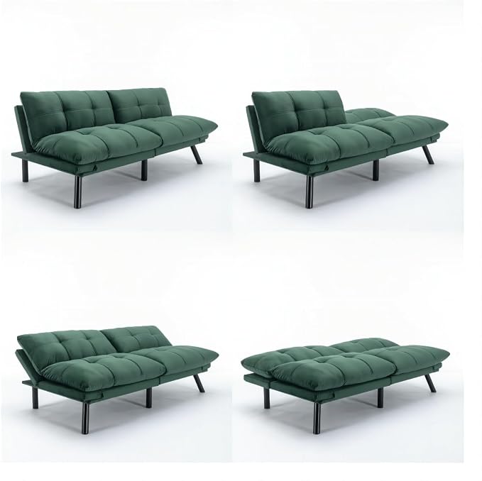GDFStudio Hayezc Loveseat Sofa, Convertible Sofa Bed, 2-in-1 Folding Modern - Image 6