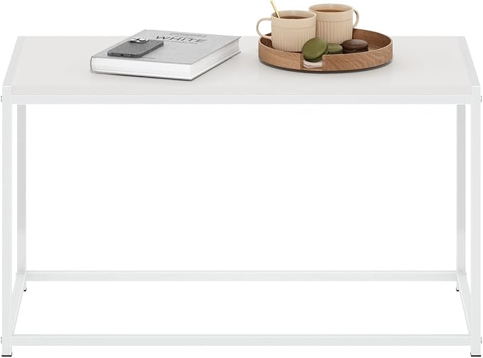 Furinno CAMNUS Coffee Table, Metal Frame Modern Center Table, Rectangular Side - Image 4