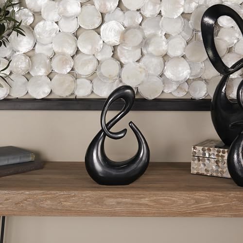 Deco 79 Aluminum Metal Abstract Decorative Sculpture Swirl Home Decor Statue, Accent Figurine 7" x 3" x 12", Dark Gray - Image 5