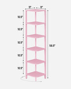 TUTOTAK Corner Shelf with LED Light, 6-Tier Corner Bookshelf - Image 2