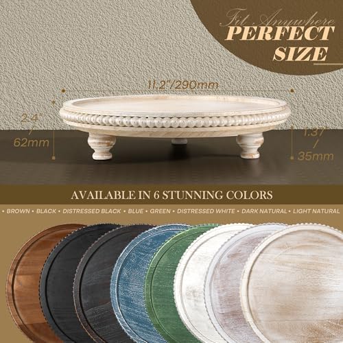 EOSAHR Beaded Round Display Riser for Bathroom Sink Decor, Light Natural - Image 2