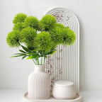 CATTREE Artificial Dandelion Flowers, Plastic Plants Shrubs Bushes Fake Grass Wedding Indoor Outdoor Home Garden Arrangements Party Decoration Planting Filler - Green 10 Pcs - Image 2