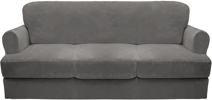CUCRAF T Cushion Sofa Cover 4 Piece Slipcovers, Soft Thick Velvet Couch Cover by CUCRAF