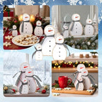 Threehoney 3 Piece Wooden Snowman Christmas Table Decor - Image 3