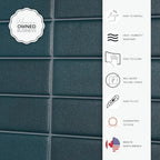 Smart Tiles Peel and Stick backsplash, Stacked Deep Teal, 11.43"x9" - Image 5