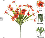 Artificial Outdoor Flowers,8 Bundles Outdoor Fake Flowers UV Resistant Faux Outside Plastic Flower Plants for Outside Indoor Décor(Orange Red) - Image 6