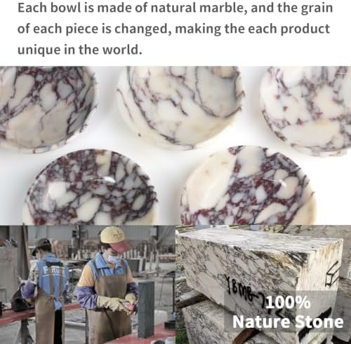 7" Natural Marble Bowl Luxury Decorative Bowl for Home Decor - Image 3