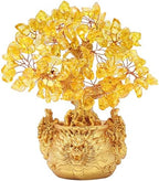 Feng Shui Citrine/Yellow Crytal Money Tree Bonsai with Chinese Decoration for Luck and Wealth by BWINKA