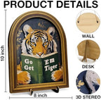 3D Motivational Tiger Table Decor Sign Vintage Wall Art 8x10 Inch - Image 2