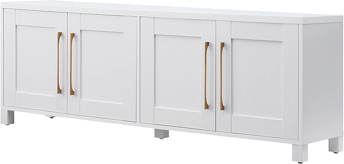 Henn&Hart Rectangular TV Stand for TV's up to 80" in White, TV Stands for the - Image 4