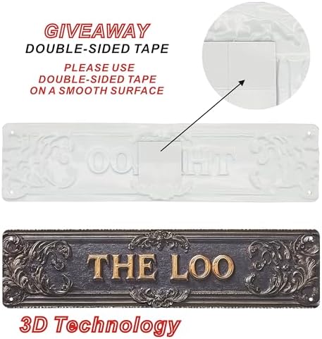 Vintage Tin The Loo Sign Retro Metal Sign for bathroom Decoration - bathroom Funny Wall Art Plaque 4x16 Inch - Image 3