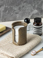 Ceramic Bathroom Cup Dispenser, 3 Oz Mouthwash Cup Dispenser, Brown - Image 7