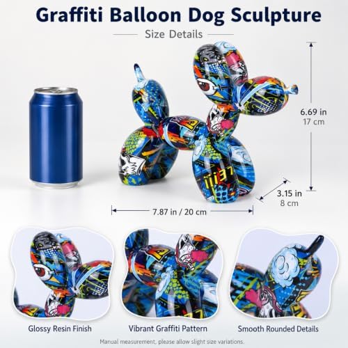 Creative Balloon Dog Sculpture Modern Home Decoration Trendy Animal Art Ornaments Collection Figurine Bedroom Living Room Office Desktop Resin Decors - Image 3