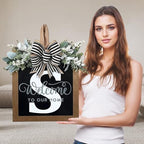 Ultra Large 14'' Last Name All Year Round Front Door Wreath with 26 Initial Letter Welcome Sign All Seasons Eucalyptus Garland and Bow Wreaths for Front Door Porch Farmhouse Decoration (S) by Unknown