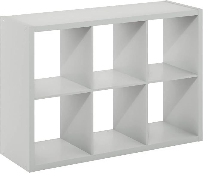 Furinno CUBICLE Book Shelf, 6-Cube Bookshelf, Extra Thick Frame Horizontally & - Image 11