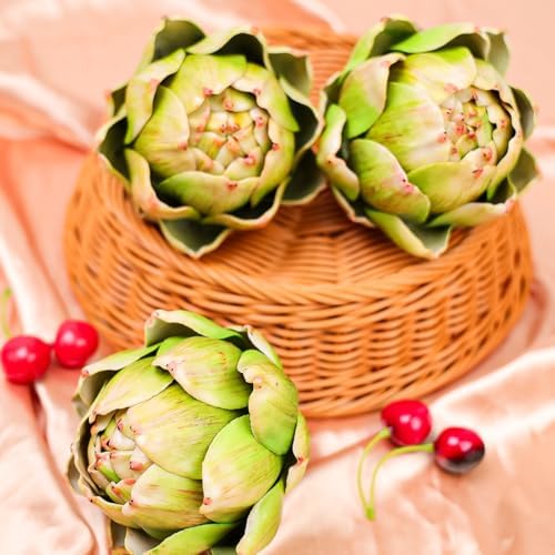 3 Pcs Large Faux Artichokes, Bowl Filler Decor for Home Kitchen - Image 5