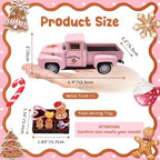 Pink Gingerbread Christmas Decor Metal Truck with Mini Candy Cookie Box - Image 2