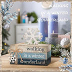 4 Pcs Winter Table Decorations, Mini Wooden Book Signs - Image 5