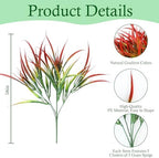Uieke 12PCS Artificial Grass Plants Outdoor, Fake Grass Stems, Autumn Red - Image 3