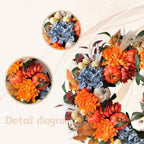 24-inch Fall Wreath Handcrafted Orange Blue Hydrangeas Pumpkins Wheat Front Door Wreath Corridor Courtyard Indoor Outdoor Decoration Thanksgiving Harvest Festival Party Celebration Decor - Image 2