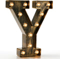 Pooqla Vintage Light Up Marquee Letters with Lights – Illuminated Industrial Style Lighted Alphabet Letter Signs - Coffee Bar Apartment Bedroom Wall Home Initials Decor A-Z by Pooqla
