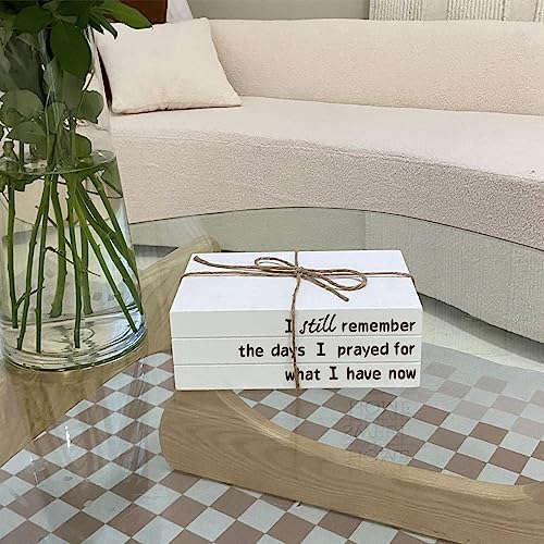 Decorative Books for Home Decor, White Faux Books for Decoration, Rustic Farmhouse Stacked Display Books (I Still Remember) - Image 5