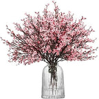Uieke 6 Pcs Artificial Flowers Baby Breath Faux Artificial Gypsophila Bouquet Fake Silk Flowers Real Touch for Hotel Home Office Kitchen Wedding DIY Farmhouse Décor (Pink) by Uieke