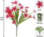 Artificial Outdoor Flowers,8 Bundles UV Resistant Fake Flowers,Artificial Violet Flower Plastic Faux Greenery Plants for Outdoor Garden Porch Window Box Decoration(Rose Red) - Image 6