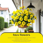 Yellow Artificial Morning Glory Flowers for Outdoor Planters, Premium UV Resistant Silk Faux Flowers for Porch, Hanging Basket & Window Box, Spring Garden Decor, No Pot, 13.3 Inch, 4 Bundles - Image 5