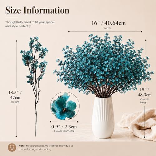 Mandy's 15 Bundles Artificial Teal Baby’s Breath Flowers - Image 3