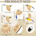 Barydat 5 Pcs Wooden Bird Wall Art Decor folk Birds Art Decor,Blue - Image 2