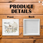 Fall Pumpkin Wooden Box Decor, Rustic Autumn Theme Farmhouse Wooden Block Decorations for Home Room Wall Tabletop Shelf, White Pumpkin Square Sign - Image 7