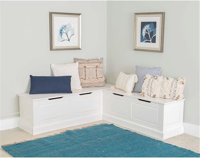 Riverbay Furniture Backless Wood Corner Kitchen Breakfast Nook Bench, - Image 5