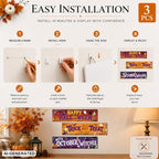 Funny Halloween Sign, 3 Pcs Pumpkin Hanging Signs, Rustic Wood Wall Decor - Image 7