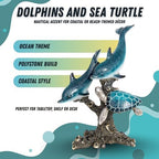 Dolphins and Sea Turtle Swimming on Coral Reef – Ocean Figurine Coastal Tabletop Decor | Sea Life Sculpture Beach House Nautical Room Accents (10.75 x 9.5 in) by Corner Merchant - Image 5