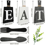 Jetec Cutting Board Eat Sign Set Wall Decor, Black, White, Gray - Image 2