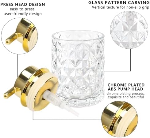 CERBIOR Bathroom Accessories Set, 4 PCS Glass Bathroom Set,Golden White - Image 3