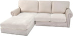 H.VERSAILTEX Velvet Stretch Sectional Couch Covers 3 Pieces Sofa Seat Cushion by HVERSAILTEX