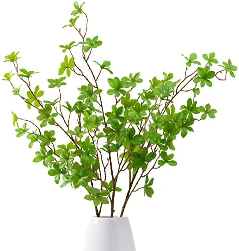 Heleze Artificial Greenery Stems Faux Branches with Leaves for Vase Fake Plants for Home Decor Indoor 43.3 Inch 3 PCS by Heleze