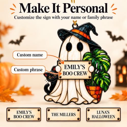 Halloween Ornaments for Tree, Personalized, Ghost Ornament - Image 3