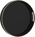 MAONAME Black Decorative Tray for Coffee Table, Modern Round Serving Tray by MAONAME